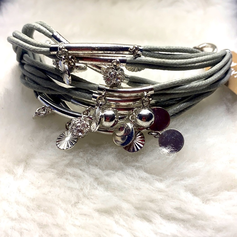 MAX & ZOE Chunked Silver Bracelet New with Tags